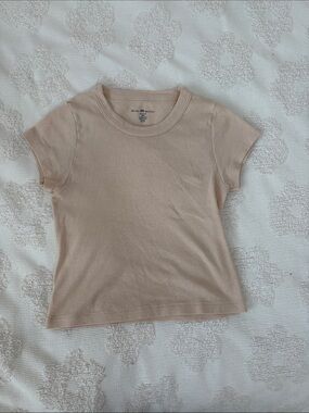 Cream Brandy Melville Cropped T-Shirt NWOT
